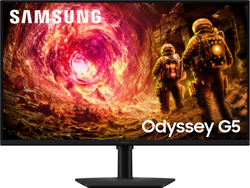 Samsung Odyssey G5 80.1 cm (32 inch) Quad HD LED Backlit IPS Panel with HDR10, G-Sync, Ports-DP,HDMI,Headphone, Height-Tilt-Swivel-Pivot Adjustable Stand, Fast Gaming Monitor (LS32FG502EWXXL)(AMD Free Sync, Response Time: 1 ms, 180 Hz Refresh Rate)
