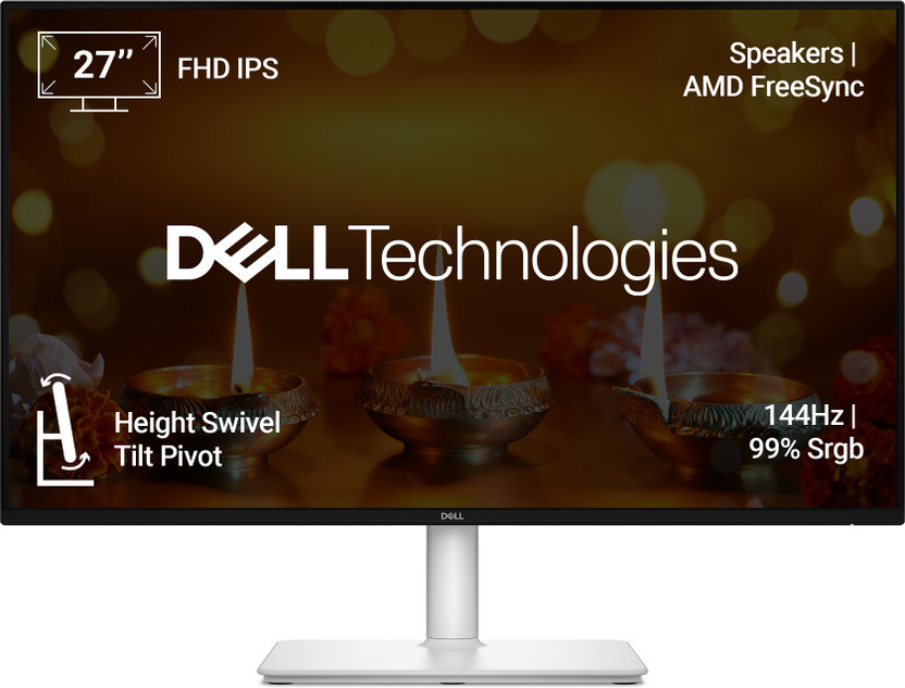 DELL S-Series 68.58 cm (27 inch) Full HD LED Backlit IPS Panel with 2xHDMI, Built-in 3W Dual Speakers, TÃœV Rheinland 4-Star Eye Comfort, Flicker-free Monitor (S2725HSM)(AMD Free Sync, Response Time: 1 ms, 144 Hz Refresh Rate)