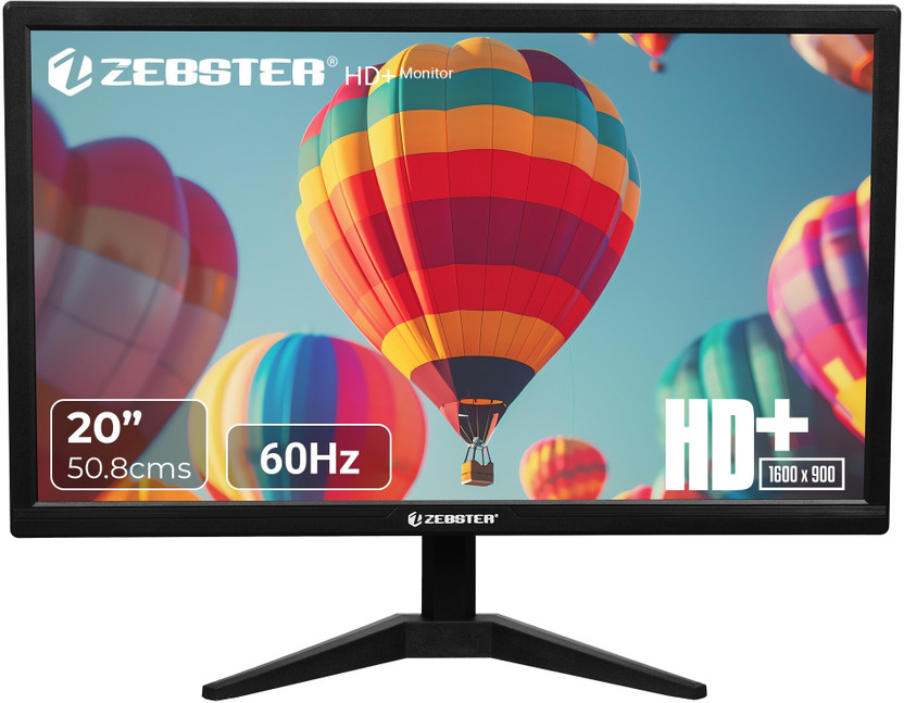ZEBSTER 50.8 cm (20 inch) HD VA Panel Gaming Monitor (HD 20 INCH MONITOR)(Response Time: 8 ms, 60 Hz Refresh Rate)