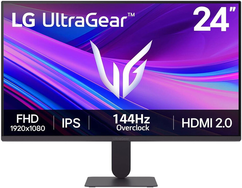 LG ULTRAGEAR 60.96 cm (24 inch) Full HD IPS Panel Gaming Monitor (24G411A-B- (1920 X1080),144Hz (O/C),1ms MBR,NVIDIA G-Sync Compt, HDR10, HDMI, DP)(Frameless, AMD Free Sync, Response Time: 1 ms, 144 Hz Refresh Rate)