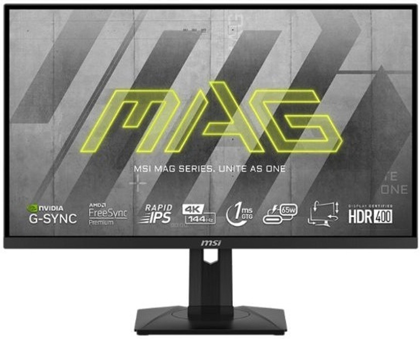 MSI 68.58 cm (27 inch) 4K Ultra HD IPS Panel with Adjustable Stand Gaming Monitor (MAG 274UPF)(NVIDIA G Sync, Response Time: 1 ms, 144 Hz Refresh Rate)
