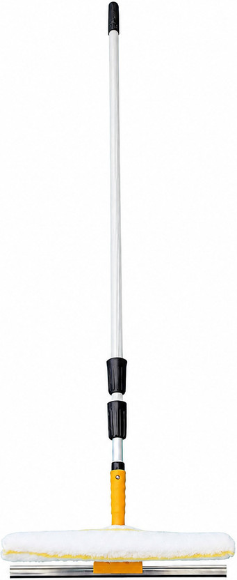 SOLGENIX0 Telescopic Cleaning Mop Brush, Microfiber Head for Window & Solar Panel Cleaning Mop Head and Rod(Black)