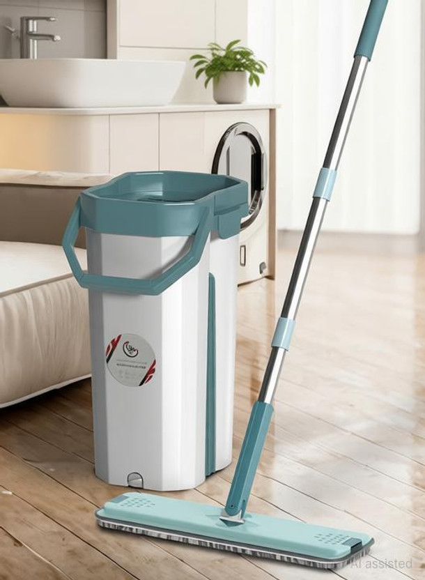 UPC UPC Microfiber Flat Mop With Bucket 360° Flexible Head | Floor Cleaning Pocha Mop Set(White) - Flipkart Deal