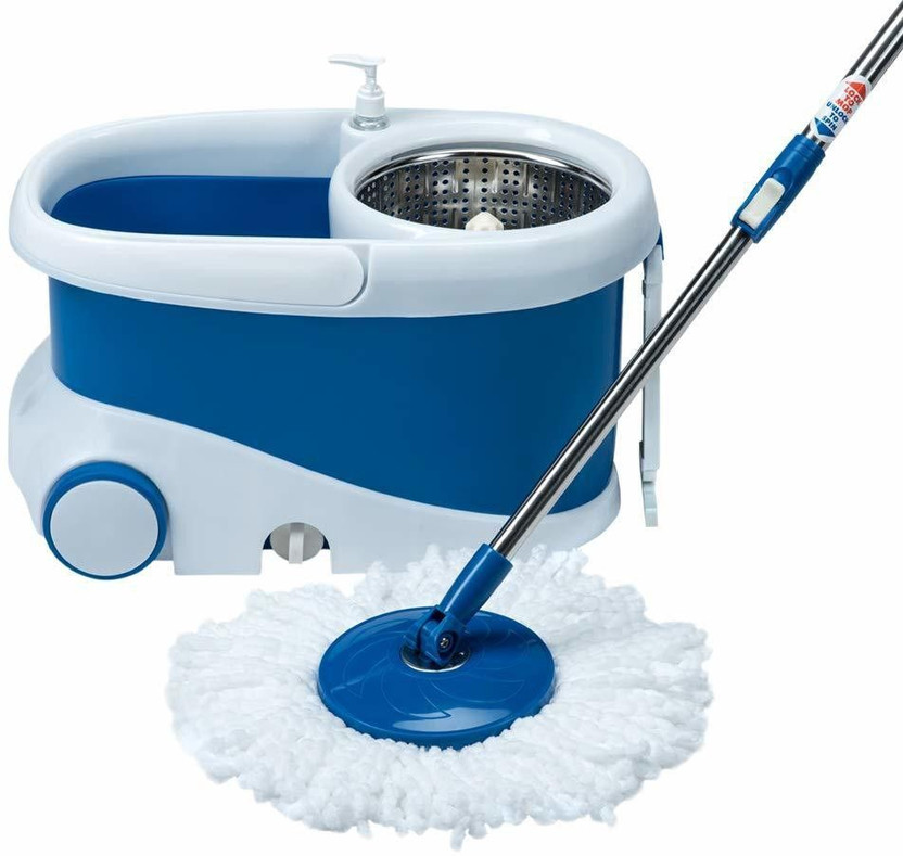 WAYMORE Pride Mop floor cleaner pocha with steel wringer, jumbo wheels and 2 refills Mop Set(Multicolor)
