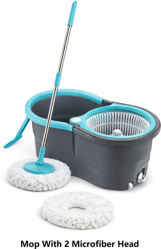 Flipkart SmartBuy 360 CLEANING BUCKET MOP SET FLOOR CLEANING MOP 2 MICROFIBER REFILL SPIN MOP Mop Set(Multicolor)