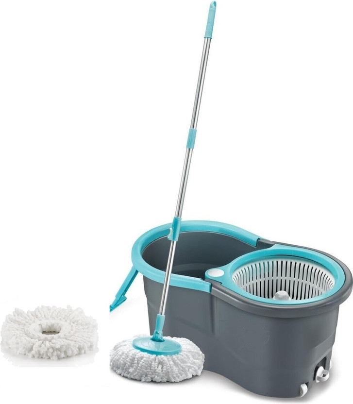 PALAK Gamma with 360? Spinner 2 Microfiber heads & Twin Bucket Mop Set(Multicolor)