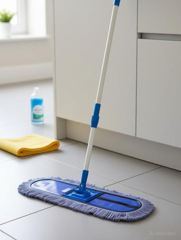 Livronic 18 Inch wet and dry mop for floor cleaning with 4 feet long handle (Set of 1) Wet & Dry Mop(Blue)
