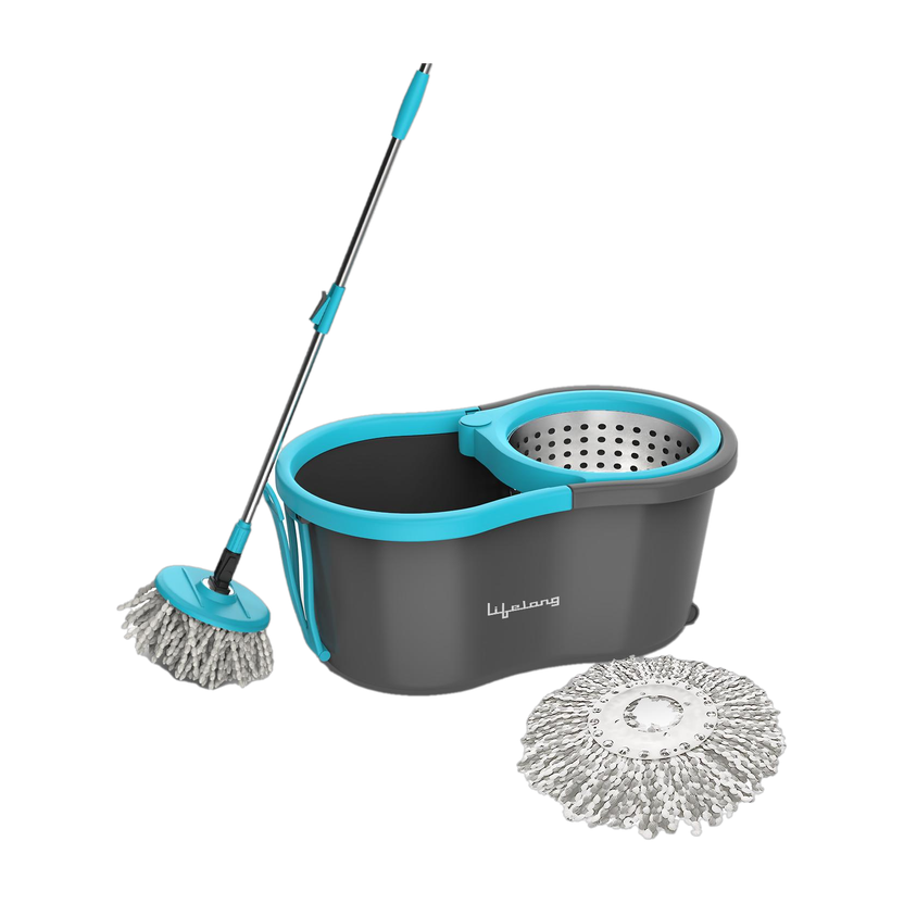 Lifelong LLMOP902 Steel Spin with Trolley Mop Set(Blue)