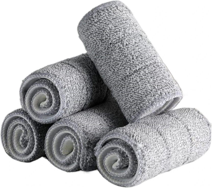 Upkaranwale Upkaranwale Microfiber Solid Refill Pad Head Fit Flat Mops Washable Cleaning Tool Dust Mop Microfibre Wet and Dry Broom(Grey, 5 Units) - Flipkart Deal