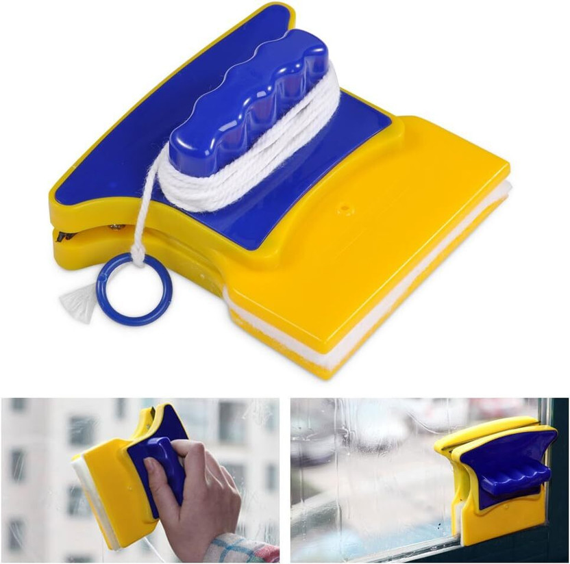 BEAUTYKINGDOM Magnetic Double-Sided Window Cleaner Brush –Inside & Outside Glass Cleaning Tool Wipes(Multicolor)