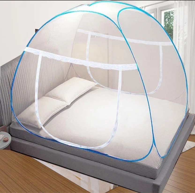 KHANJAN FASHION WHITE mosquito net for queen size bed machardani cotton double bed folding mach Polyester Washable Infants Mosquito Net(White, Blue, Tent)