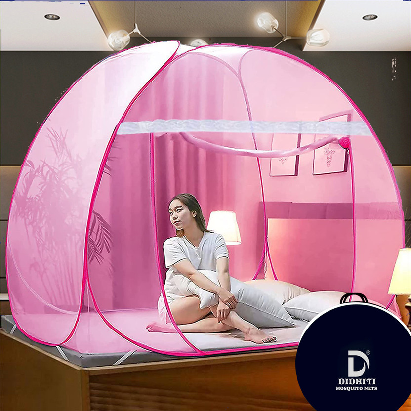 didhiti PINK machhardani mosquito net for BED machardani 6x6 machardani Polyester Washable Adults Mosquito Net(Pink, rani, gulabi, peenk, pinq, Tent)
