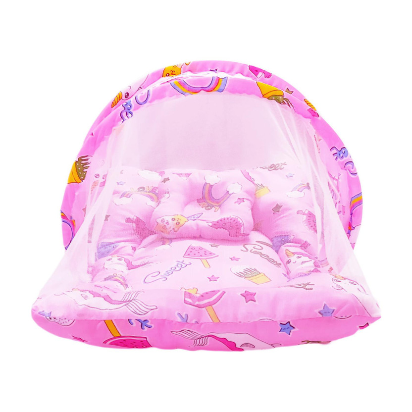 First Vision Baby Bedding Mosquito Net with Pillow standard Crib(Fabric, Pink)