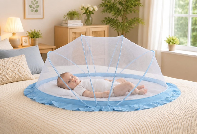 RKmosquitonet Crib baby mosquito net AND affordable price order this AND sky colour Cotton Washable Kids Mosquito Net(Blue, Tent)
