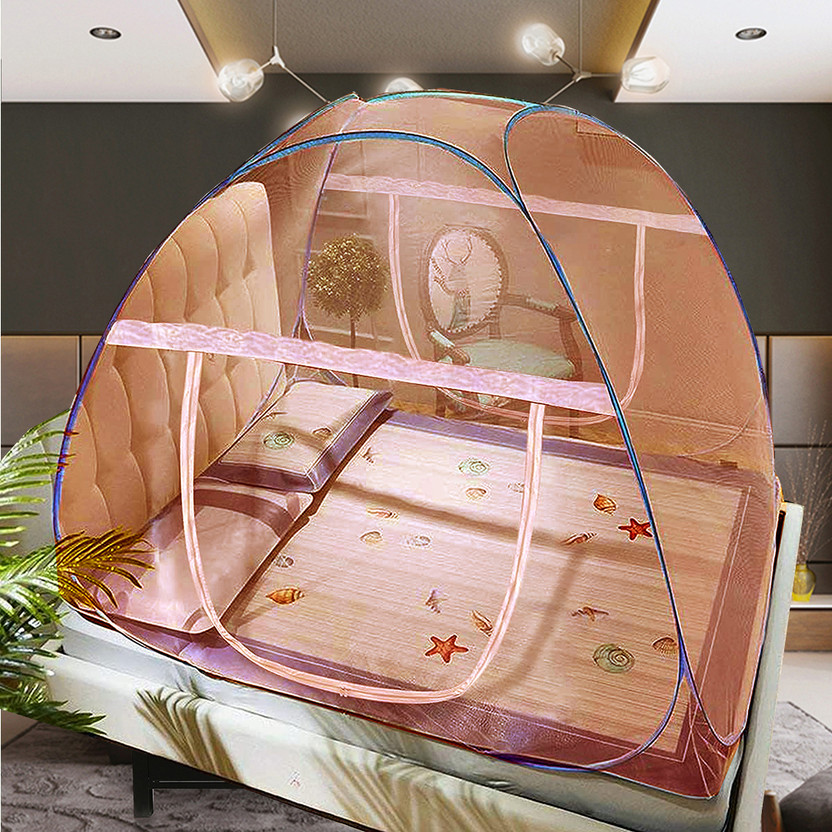 didhiti machardani tent mosquito net quality mosquito net nylon double bed tent mosquit Polyester Washable Adults Mosquito Net(Khaki, Khaki, braun, cofee, Khaki patti, colour, Tent)