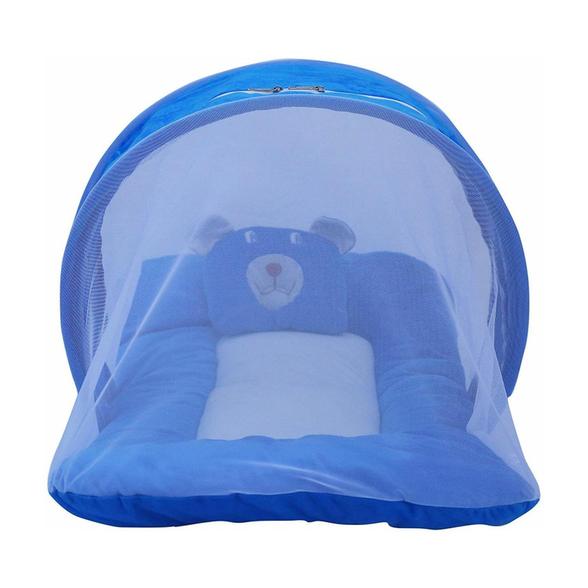 Hanu Hanu Enterprises BABY MATTRESS WITH MASQUITO NET Nylon Washable Infants Mosquito Net(Blue, White, Tent) - Flipkart Deal