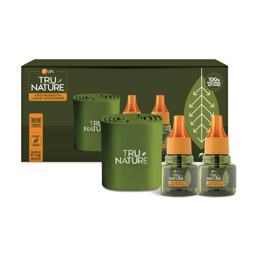 Tru Nature Herbal Mosquito Repellent Machine + 2 Liquid Refill (45 ML) | Chemical Free(3 x 1 Units)
