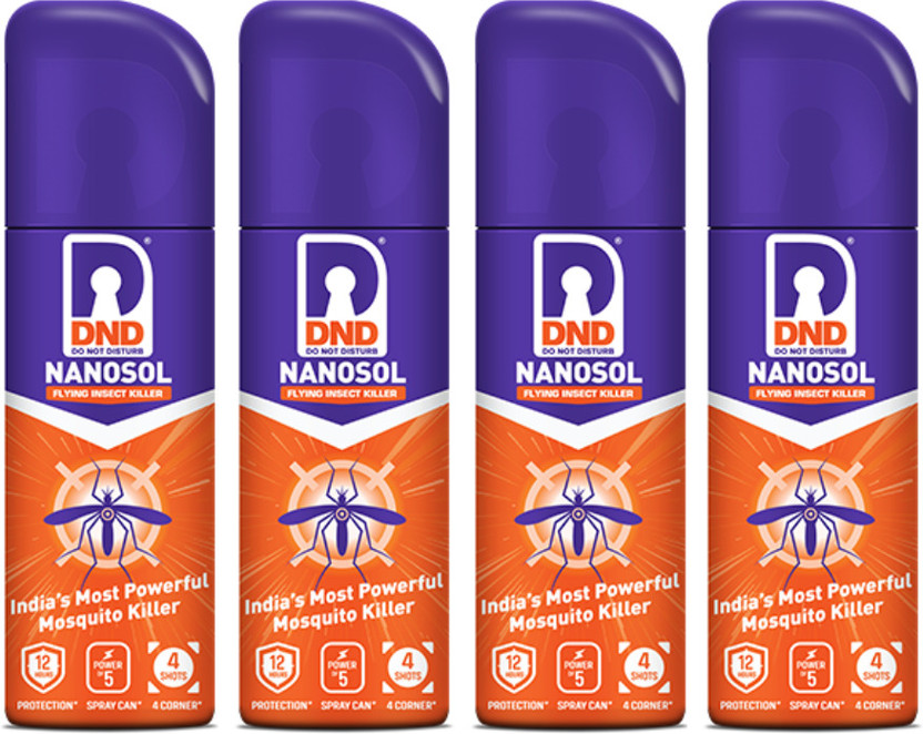 DND Nanosol Flying Insect Killer|Mosquito Repellent Aerosol Spray|12 hrs Protection Mosquito Vaporiser(1 Unit 4 Refill)