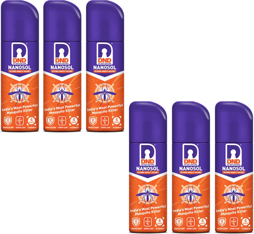 DND Nanosol Flying Insect Killer | Mosquito Repellent Aerosol Spray | Instant Kill Action | 12 hrs Protection(6 x 60)