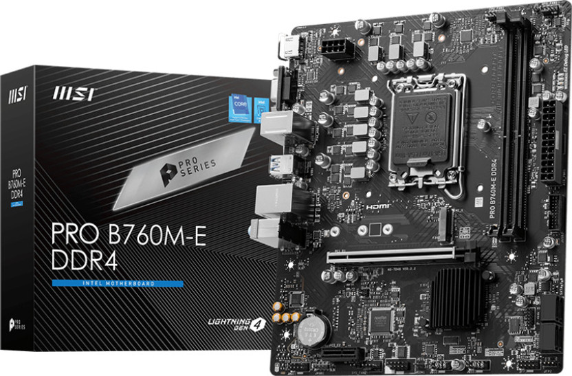 MSI PRO B760M-E DDR4 I m-ATX I Socket LGA 1700 I DDR4 Gaming LGA 1700Socket Micro-ATX Intel B760 Chipset DDR4 Motherboard for Desktop