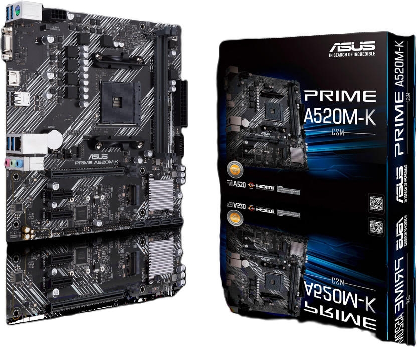 ASUS PRIME-A520M-K-CSM (Ryzen AM4) micro ATX motherboard with M.2 support AM4Socket Micro-ATX AMD A520 Chipset DDR4 Motherboard for Desktop