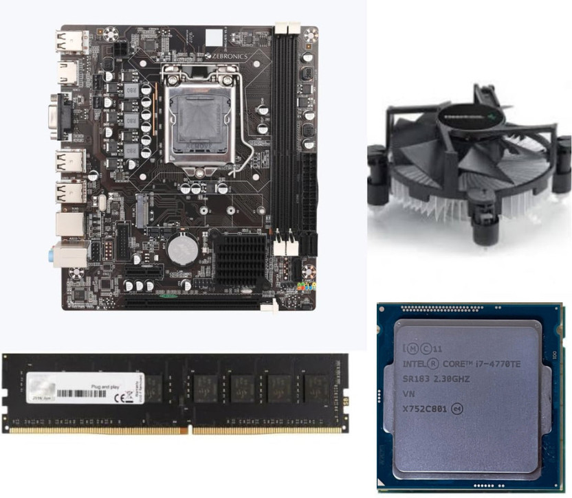 ZEBRONICS H81-i7-4th-8gb Pfan-combo LGA 1155Socket ATX Intel H81 Express Chipset DDR3 Motherboard for Desktop