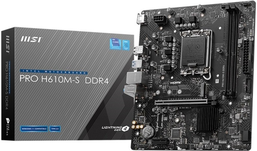 MSI H610M-S DDR4 LGA 1700Socket Micro-ATX Intel H610 Chipset DDR4 Motherboard for Desktop