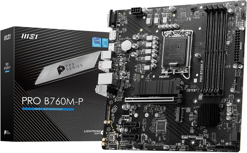 MSI PRO B760M-P DRR5 I m-ATX I Socket LGA 1700 I DDR5 Gaming LGA 1700Socket Micro-ATX Intel B760 Chipset DDR5 Motherboard for Desktop