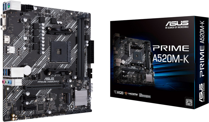 ASUS PRIME-A520M-K AM4Socket Micro-ATX AMD A520 Chipset DDR4 Motherboard for Desktop