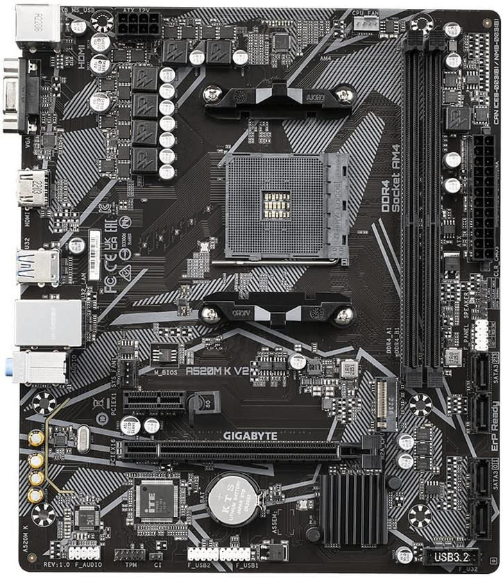 GIGABYTE A520M K V2 Ultra Durable AM4Socket Micro-ATX AMD A520 Chipset DDR4 Motherboard for Desktop
