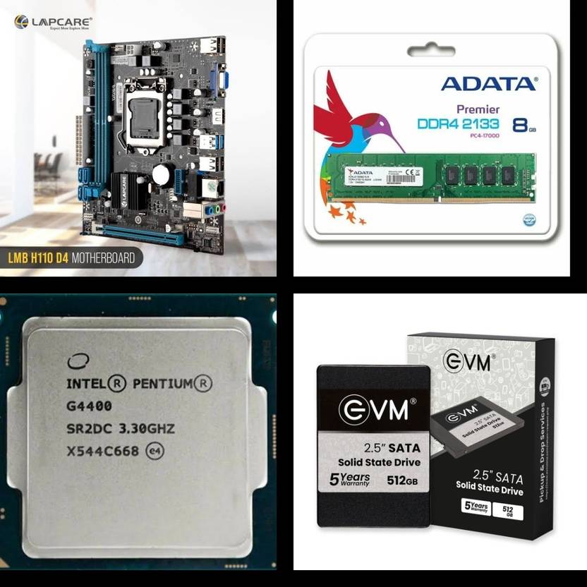 Dtech Lapcare H110 Motherboard with Intel G4400 and ADATA 8GB DDR4 And