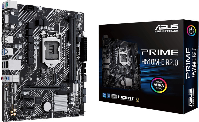 ASUS PRIME-H510M-E-R2.0 LGA 1200Socket Micro-ATX Intel H510 Chipset DDR4 Motherboard for Desktop