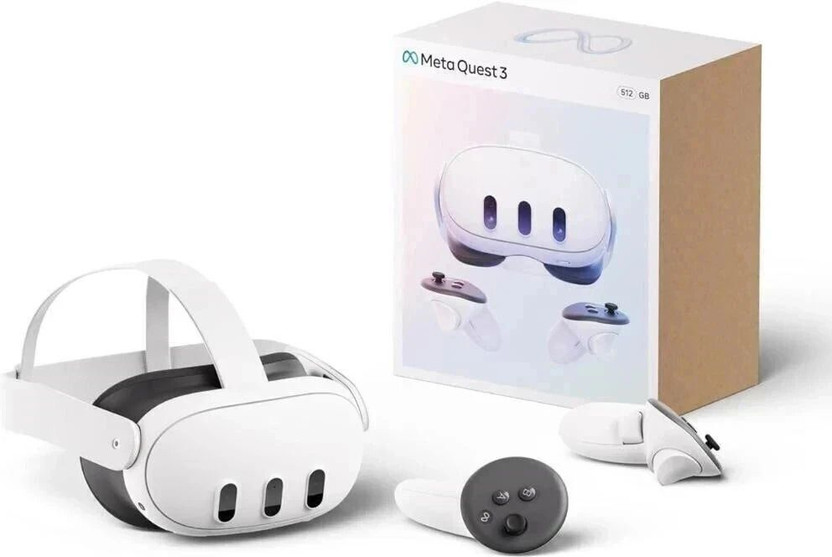 META Quest 3 VR Headset (512) GB  Motion Controller(White, For PC)