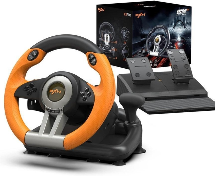 Xbox PXN V3 180 Degree Racing Game Steering Wheel With Brake Pedal  Motion Controller(Orange, For PC, PS2, PS3, PS4, Xbox) - Flipkart Deal
