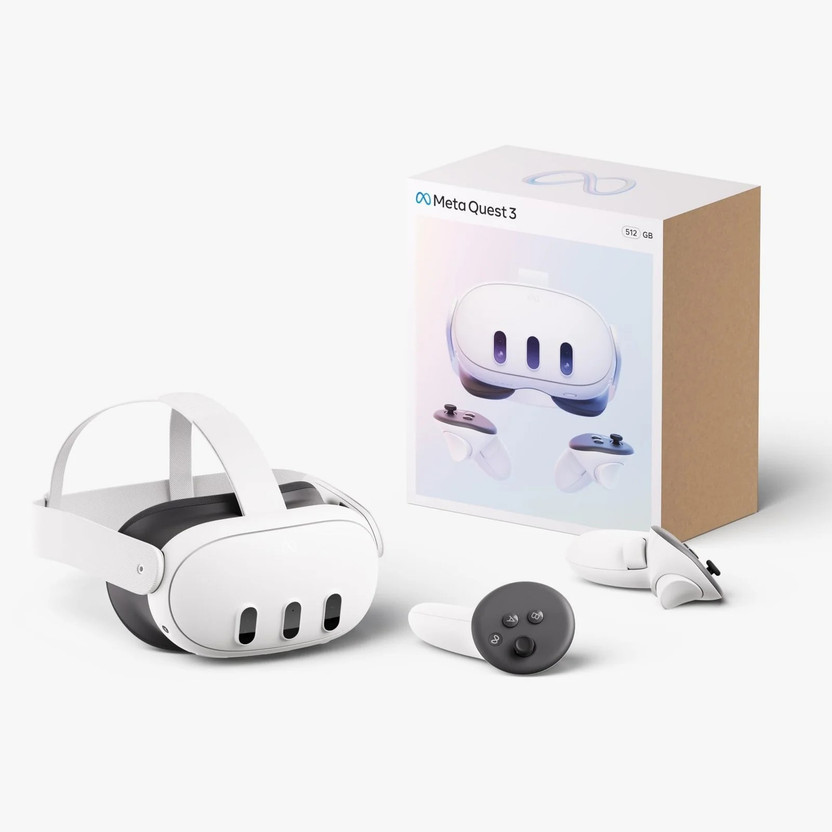 META Quest 3 512GB VR Gaming Set NextGen Virtual Reality Headset Immersive Experience  Motion Controller(White, For Meta Quest 3)