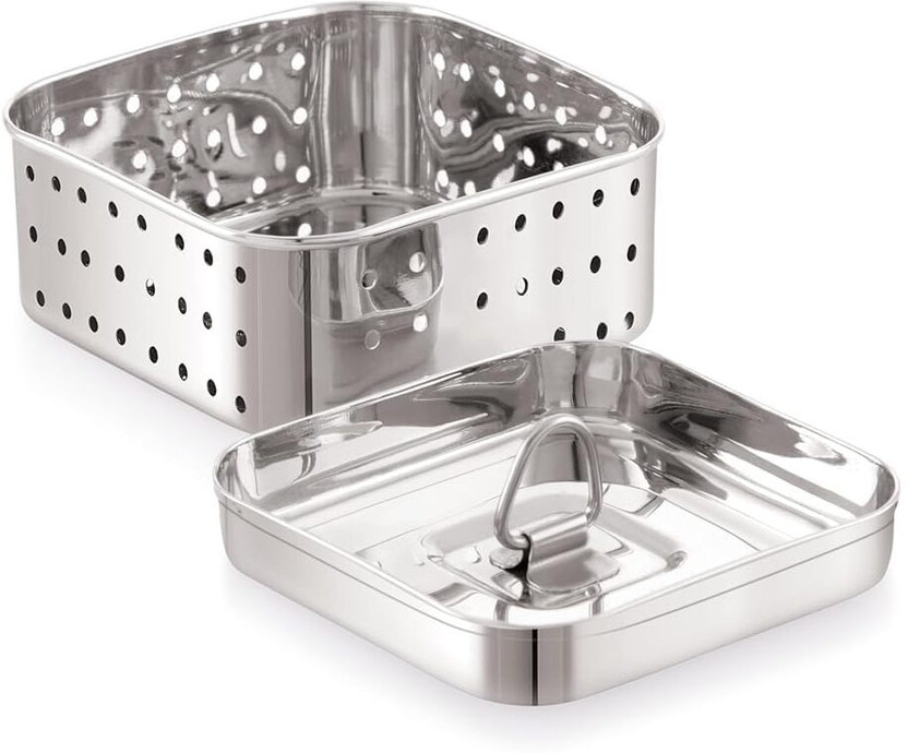 FORTUNA KITCHENWARE Paneer Maker Small Size 300ml Paneer Container, Tofu Maker, Strainer for kitchen Collapsible Strainer(Silver Pack of 1)