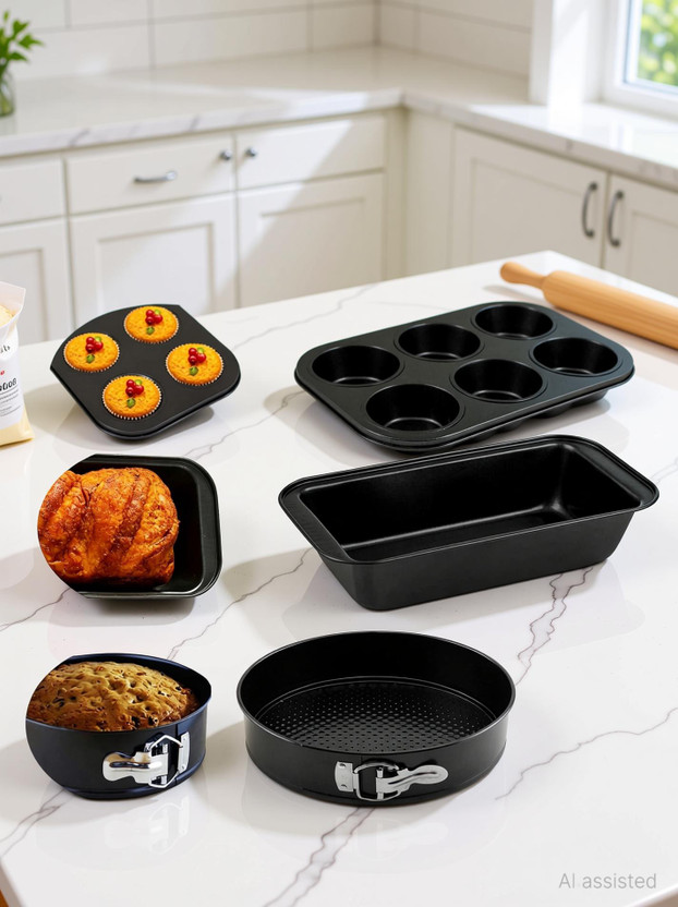 TrendyTrolley Carbon Steel Cake Mould 3(Pack of 3)