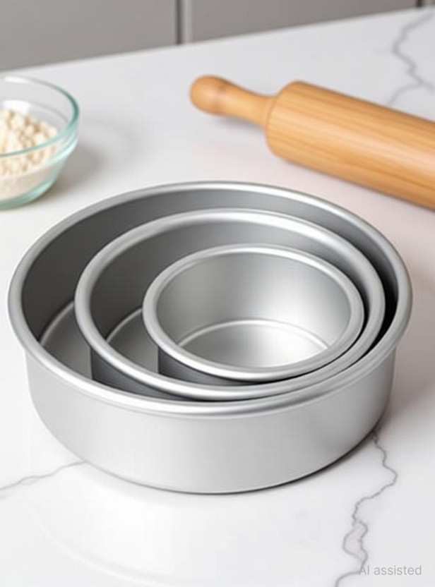 CREW4 Aluminium Cake Mould 3(Pack of 3)