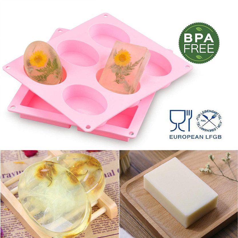 ADMONITION ADMONITION Silicone Cake Mould 6 Slots Oval shaped Silicone Mould For Soap and Candle making(Pack of 2) - Flipkart Deal