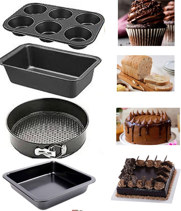 TrendyTrolley Carbon Steel Cake Mould 4(Pack of 4)