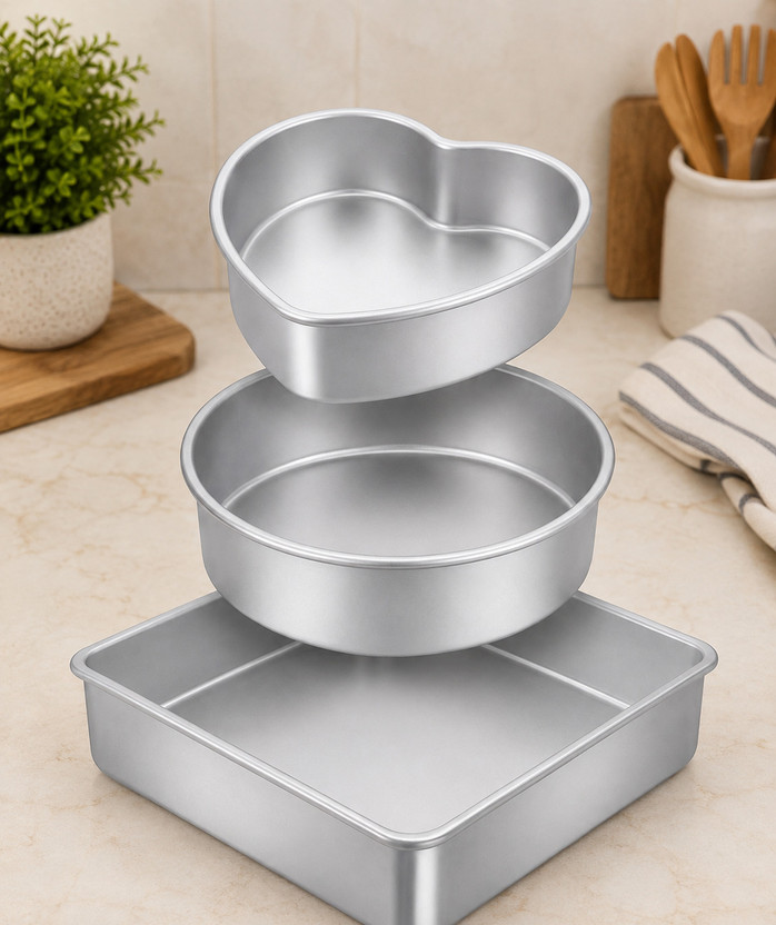 DMI 3 IN 1 Aluminium Cake Mould 3(Pack of 3)