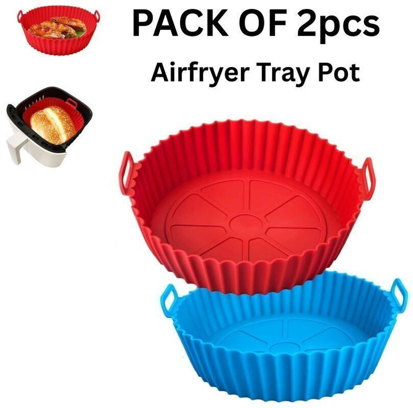 RHHG E COM Silicone Bread Mould 2-Pieces Air Fryer Silicone Pot Liners Replacement of Flammable Paper Airfryer Kitchen Tool Set(Pack of 2)