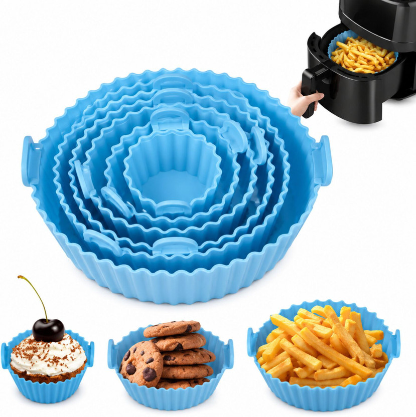 RHHG RHHG E COM Silicone Chocolate Mould 6 Pcs Reusablle AirFryer Sillicone Pot Liner Basket Baking Trays Silicone Cake Mould 6(Pack of 6) - Flipkart Deal