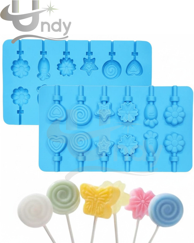 UNDY Silicone Chocolate Mould 12 Cavity Mix Lolipop(Pack of 1)
