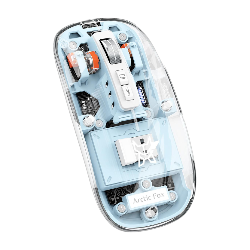 Arctic Fox Pureview Transparent Ambidextrous Optical  Gaming Mouse(2.4GHz Wireless, Bluetooth, Space Blue)