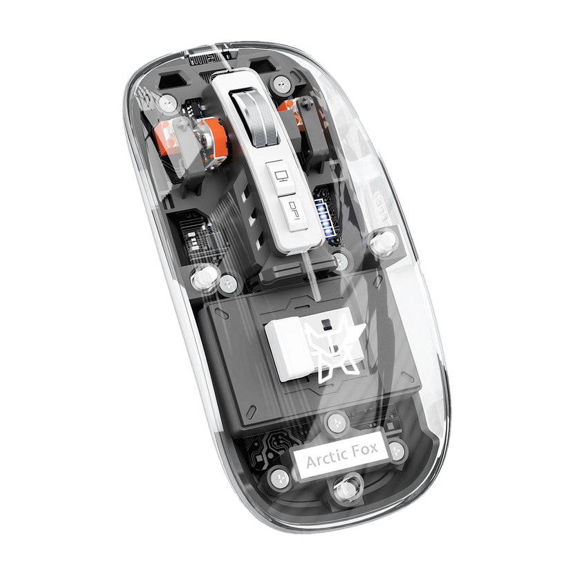 Arctic Fox Pureview Transparent Ambidextrous Optical  Gaming Mouse(2.4GHz Wireless, Bluetooth, Space Gray)