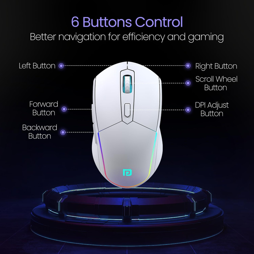 Portronics Portronics POR 2491 Toad One Ambidextrous Optical Mouse(2.4GHz Wireless, Bluetooth, White) - Flipkart Deal