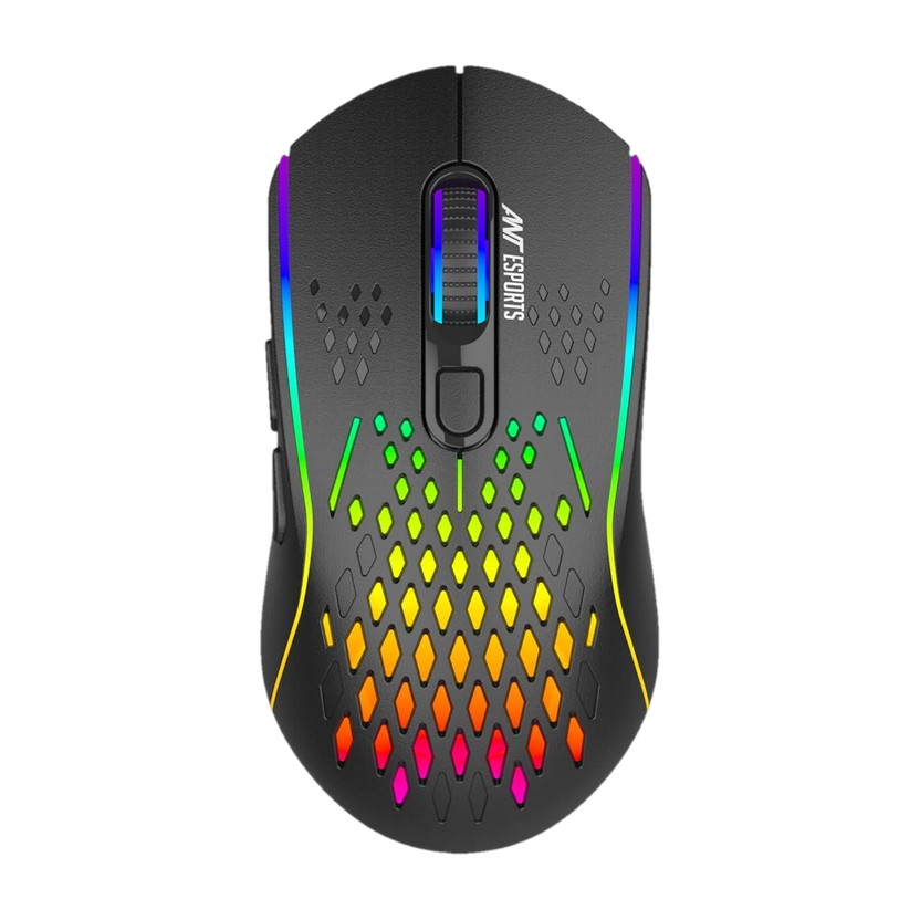Ant Ant Esports GM700 Ambidextrous Optical  Gaming Mouse Rechargeable with Honeycomb Shell,11 Led Light Modes, 4 Adjustable DPI(2.4GHz Wireless, Black) - Flipkart Deal