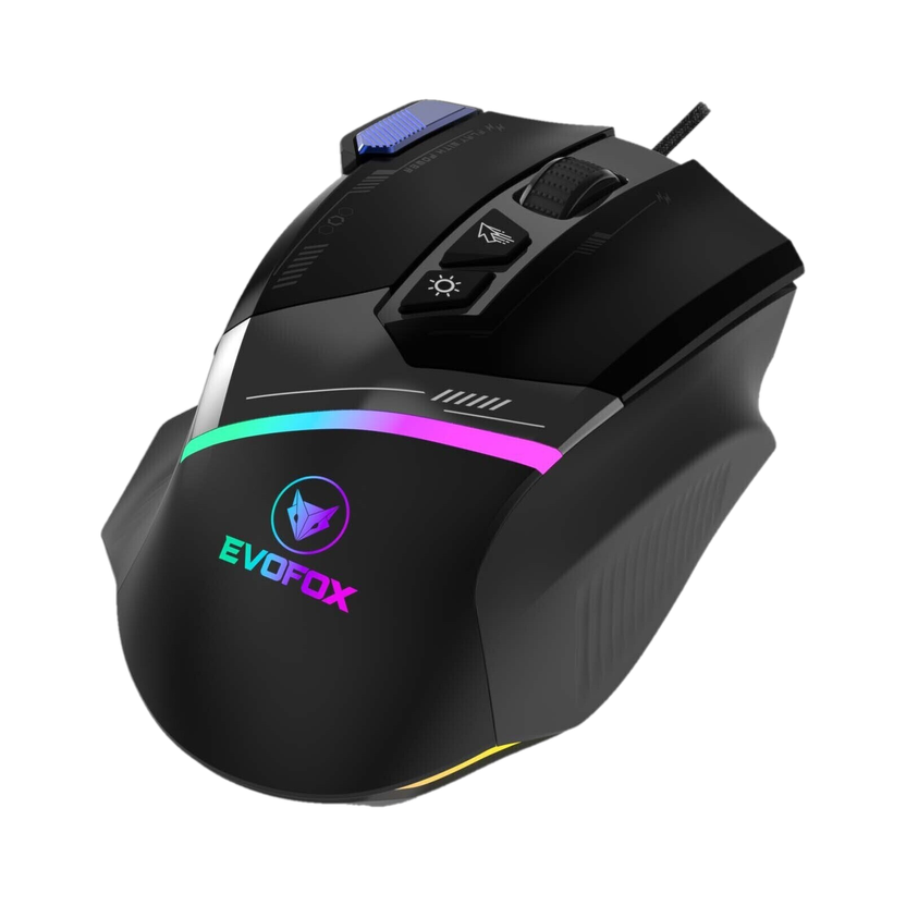 EVOFOX Blaze Wired Ambidextrous Optical  Gaming Mouse 12800 DPI Gaming Sensor and 8 Buttons RGB(USB 2.0, Grey)