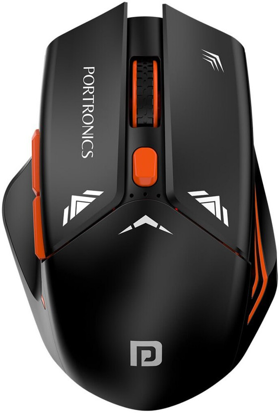Portronics Vader Pro Wireless Gaming Mouse with 6 Buttons, Thumb Comfort, Adjustable DPI Ambidextrous Optical Mouse(2.4GHz Wireless, Black)